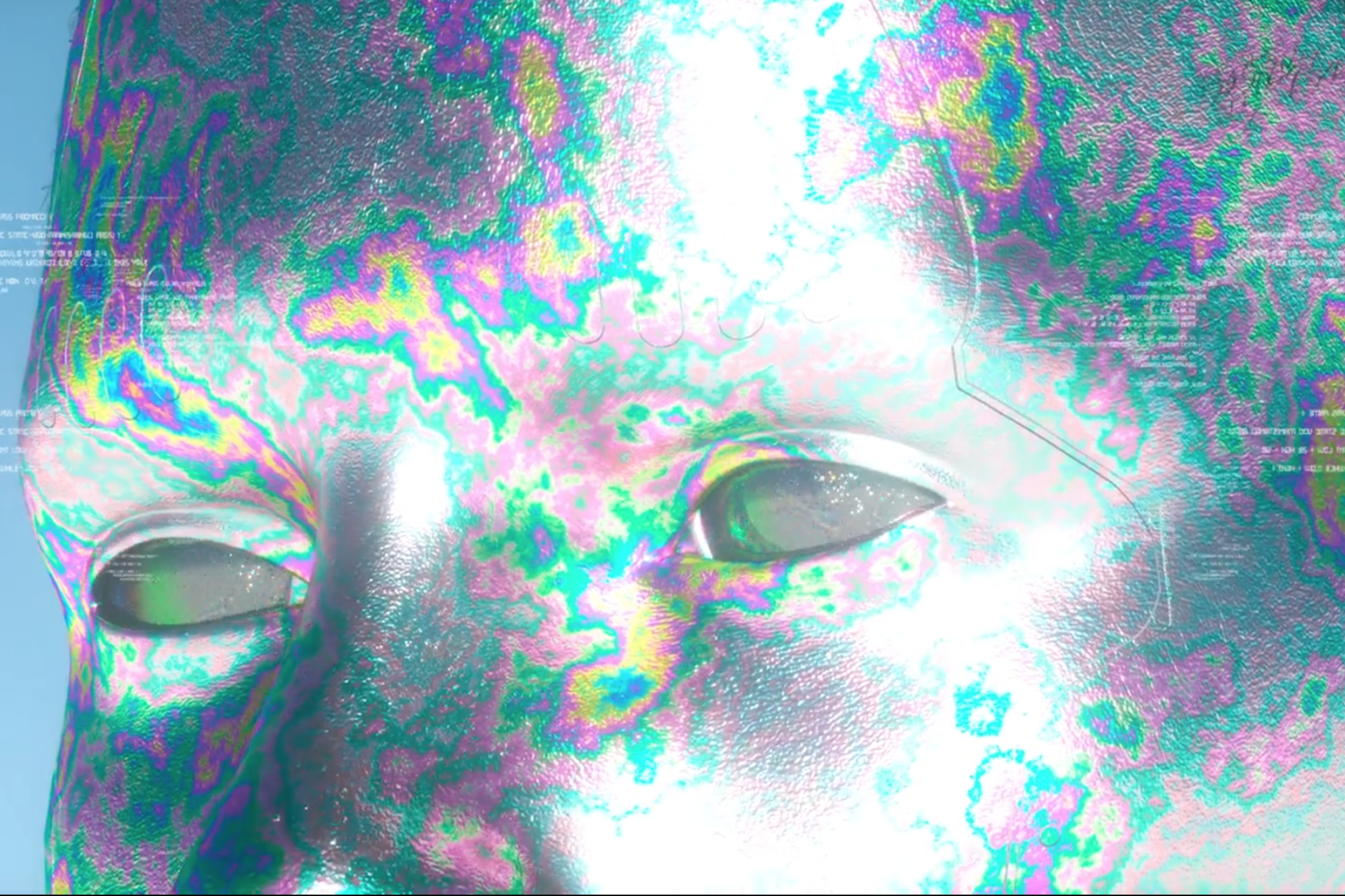 chromatische nahaufnahme eines gesichts