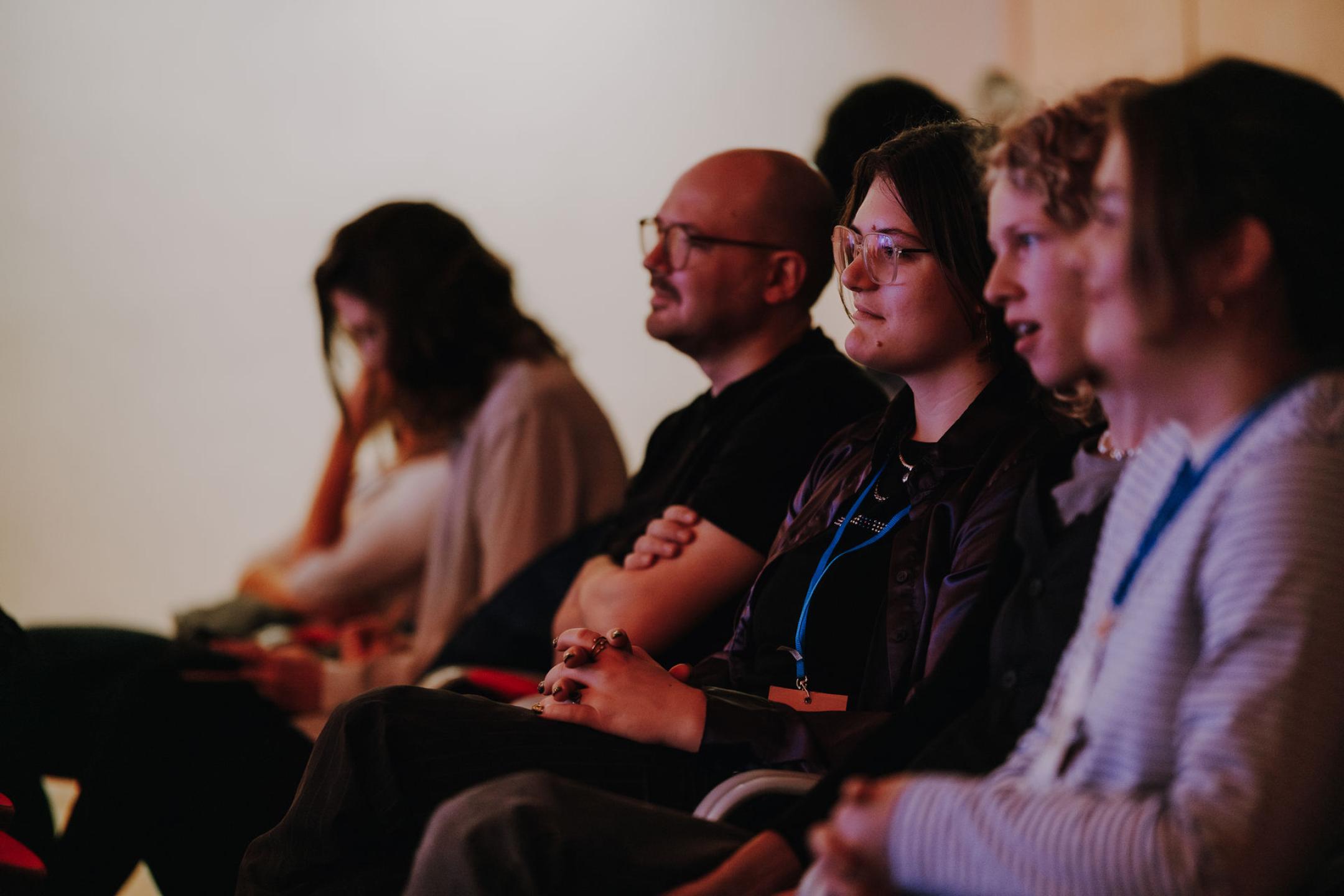 close up of a mixed audience
