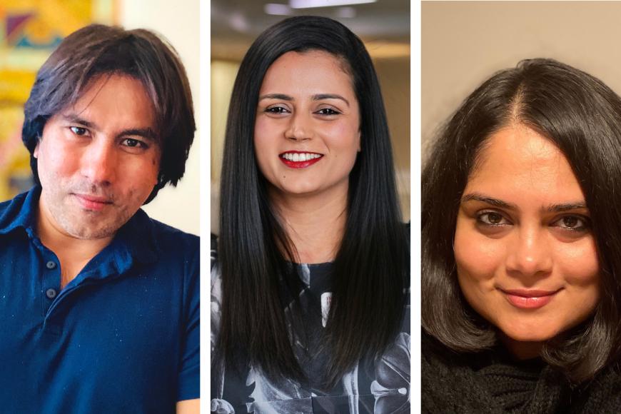 Portraits of Sunil Sadarangani, Srishti Bakshi and Apoorva Bakshi