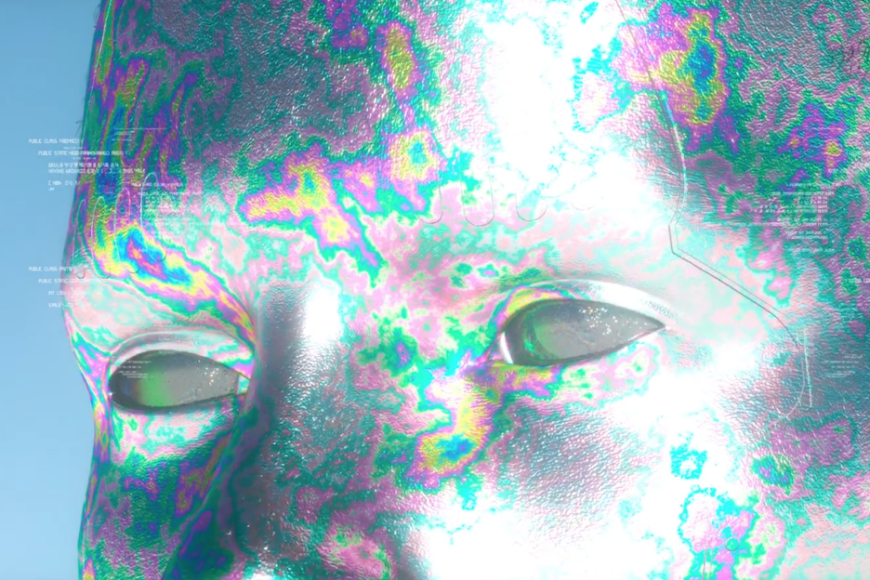 Chromatische Nahaufnahme eines Gesichts